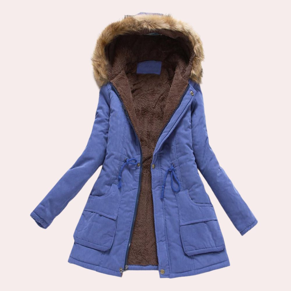 Hannah | Parka mit Kapuze, Kunstfellbesatz und Fleecefutter für Damen