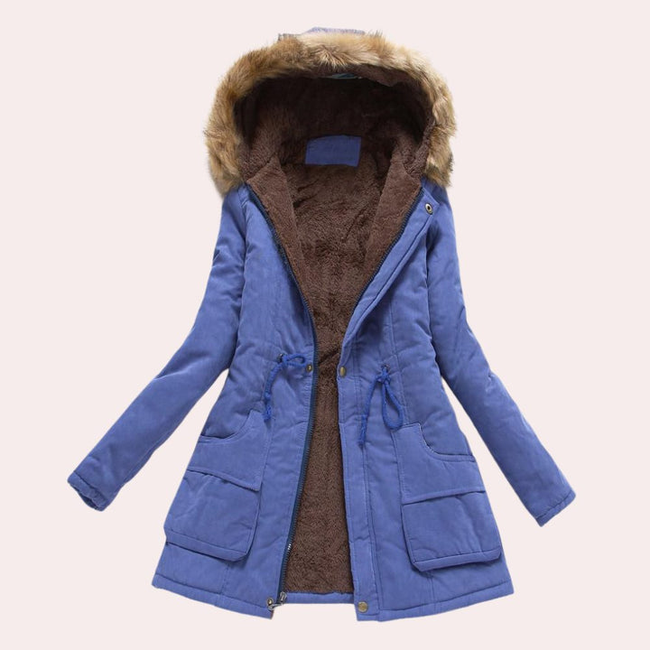 Hannah | Parka mit Kapuze, Kunstfellbesatz und Fleecefutter für Damen
