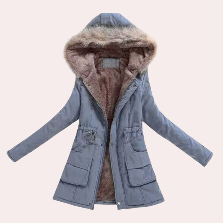 Hannah | Parka mit Kapuze, Kunstfellbesatz und Fleecefutter für Damen