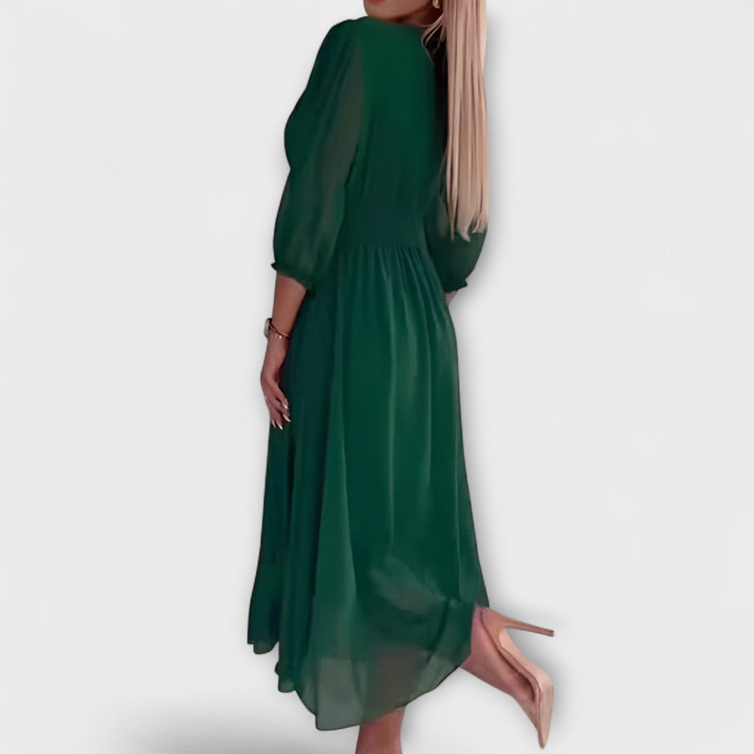 Nia - Blaues stylisches Wickelkleid