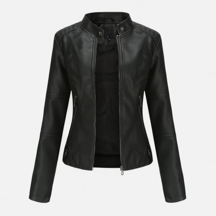 Zuri | Kurze Lederjacke mit Reissverschluss für Damen