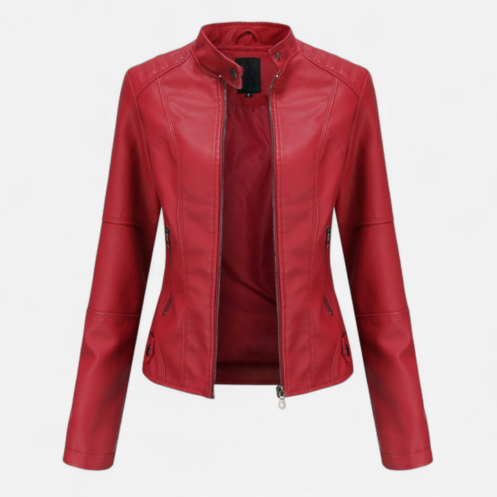 Zuri | Kurze Lederjacke mit Reissverschluss für Damen