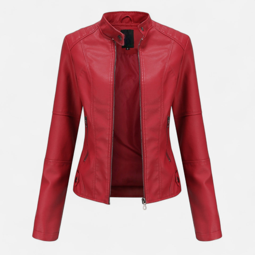 Zuri | Kurze Lederjacke mit Reissverschluss für Damen