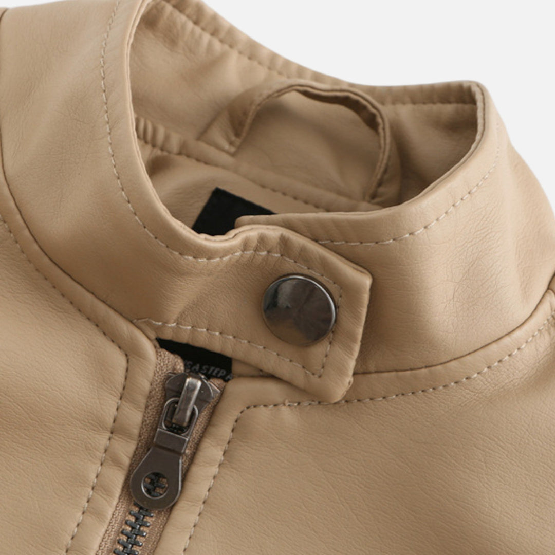 Zuri | Kurze Lederjacke mit Reissverschluss für Damen