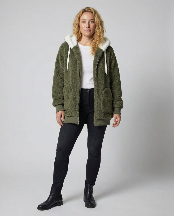 Iolanthe | Oversized-Fleecejacke mit Kapuze für Damen