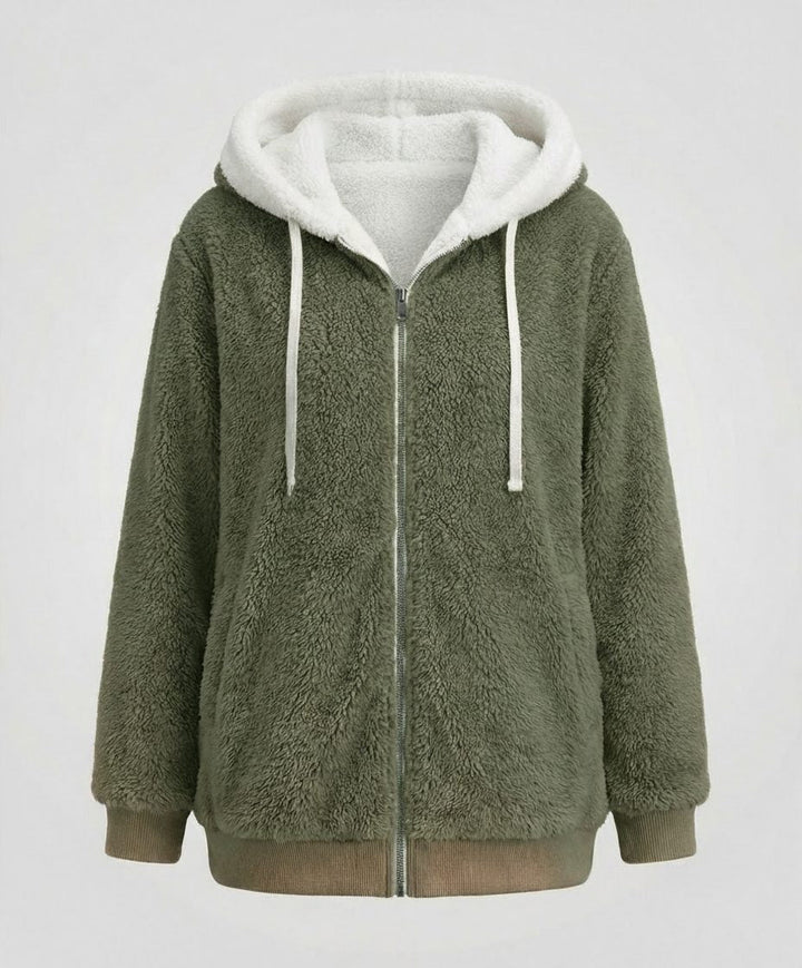 Iolanthe | Oversized-Fleecejacke mit Kapuze für Damen