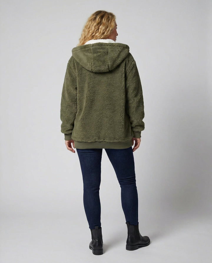Iolanthe | Oversized-Fleecejacke mit Kapuze für Damen