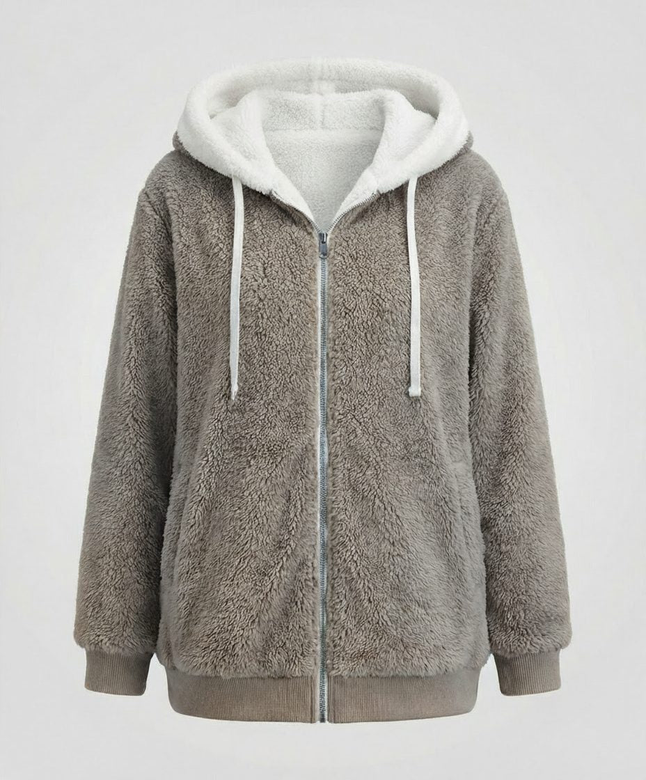 Iolanthe | Oversized-Fleecejacke mit Kapuze für Damen