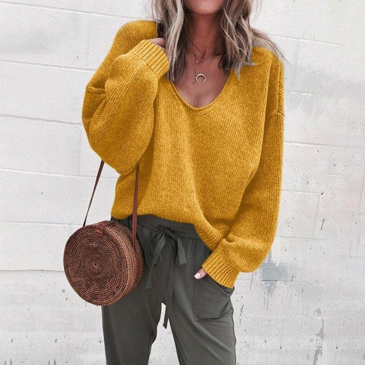 Ivona | Oversized-Strickpullover mit V-Ausschnitt für Damen