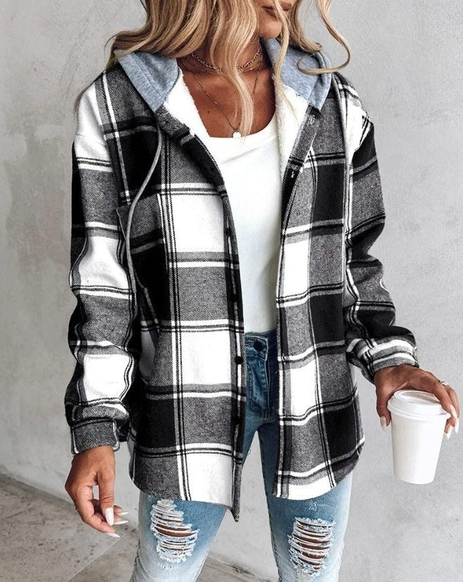 Kim | Karierte Oversized-Hemdjacke für Damen