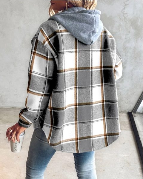 Kim | Karierte Oversized-Hemdjacke für Damen