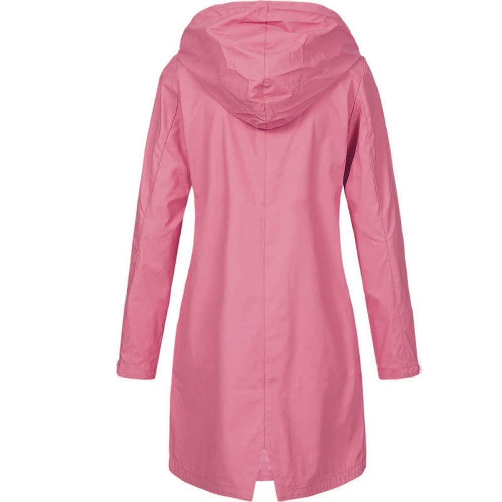 Kiri | Lange Regenjacke mit Kapuze in A-Linie für Damen