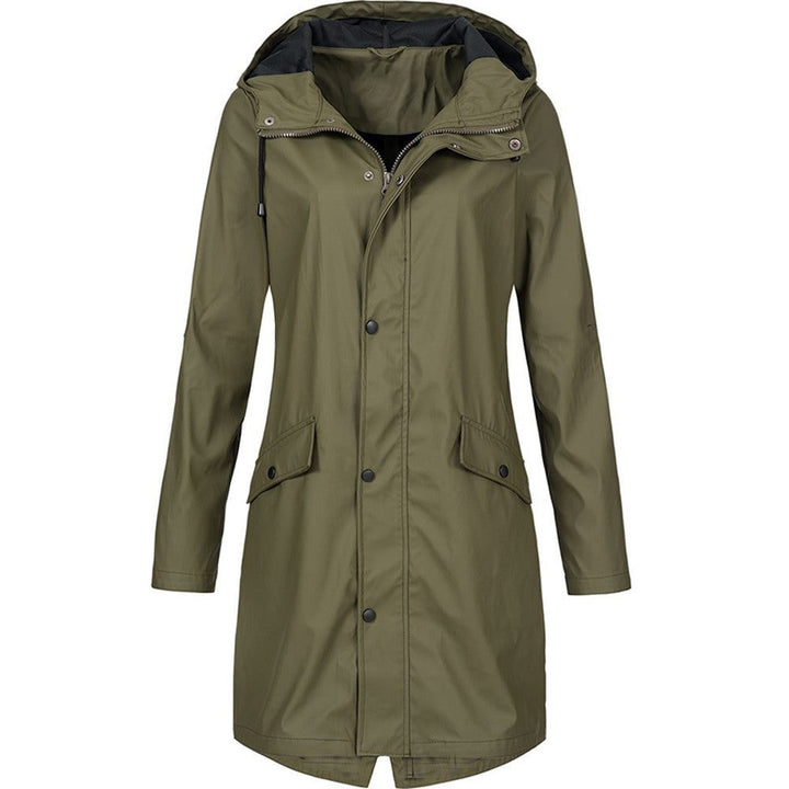 Kiri | Lange Regenjacke mit Kapuze in A-Linie für Damen