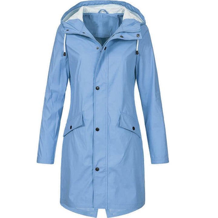 Kiri | Lange Regenjacke mit Kapuze in A-Linie für Damen