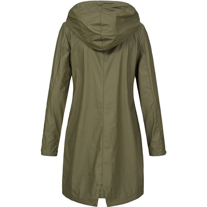 Kiri | Lange Regenjacke mit Kapuze in A-Linie für Damen