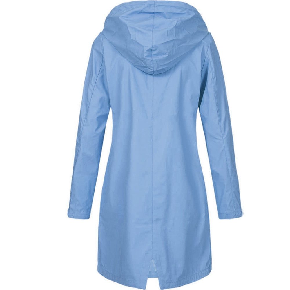 Kiri | Lange Regenjacke mit Kapuze in A-Linie für Damen
