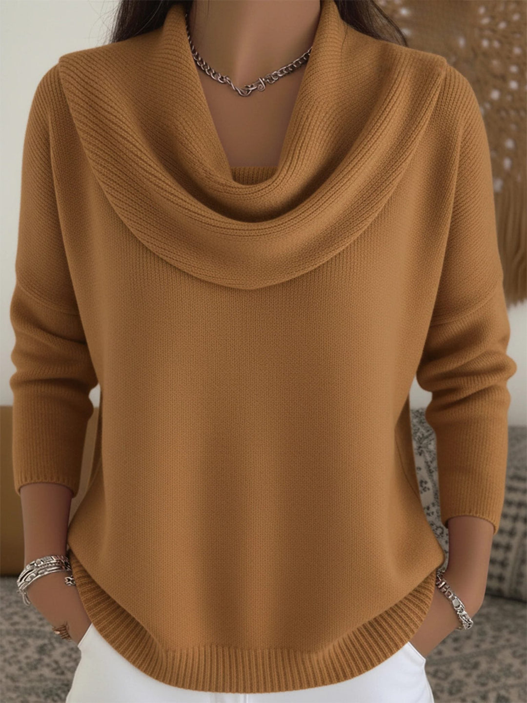 Lourdes | Strickpullover mit Wasserfallausschnitt für Damen