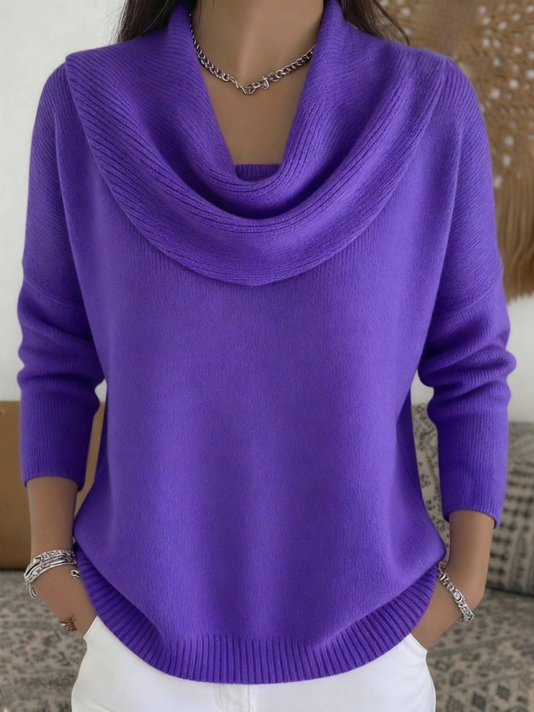 Lourdes | Strickpullover mit Wasserfallausschnitt für Damen