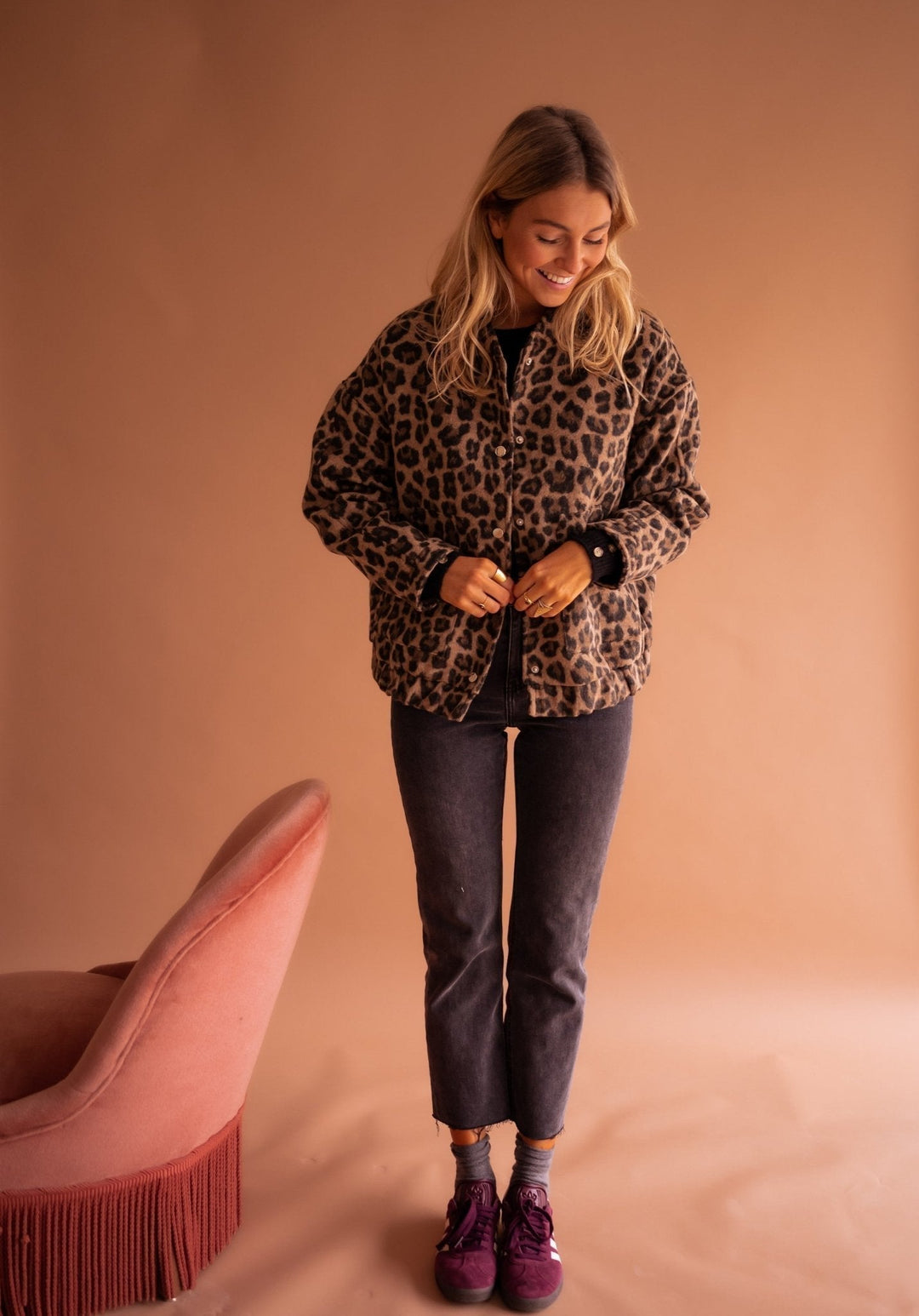 Emmaline | Bomberjacke mit Leopardenmuster für Damen