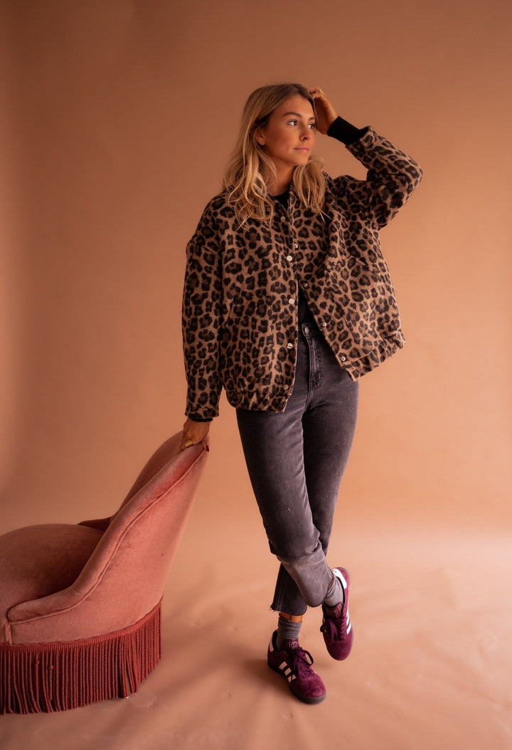 Emmaline | Bomberjacke mit Leopardenmuster für Damen