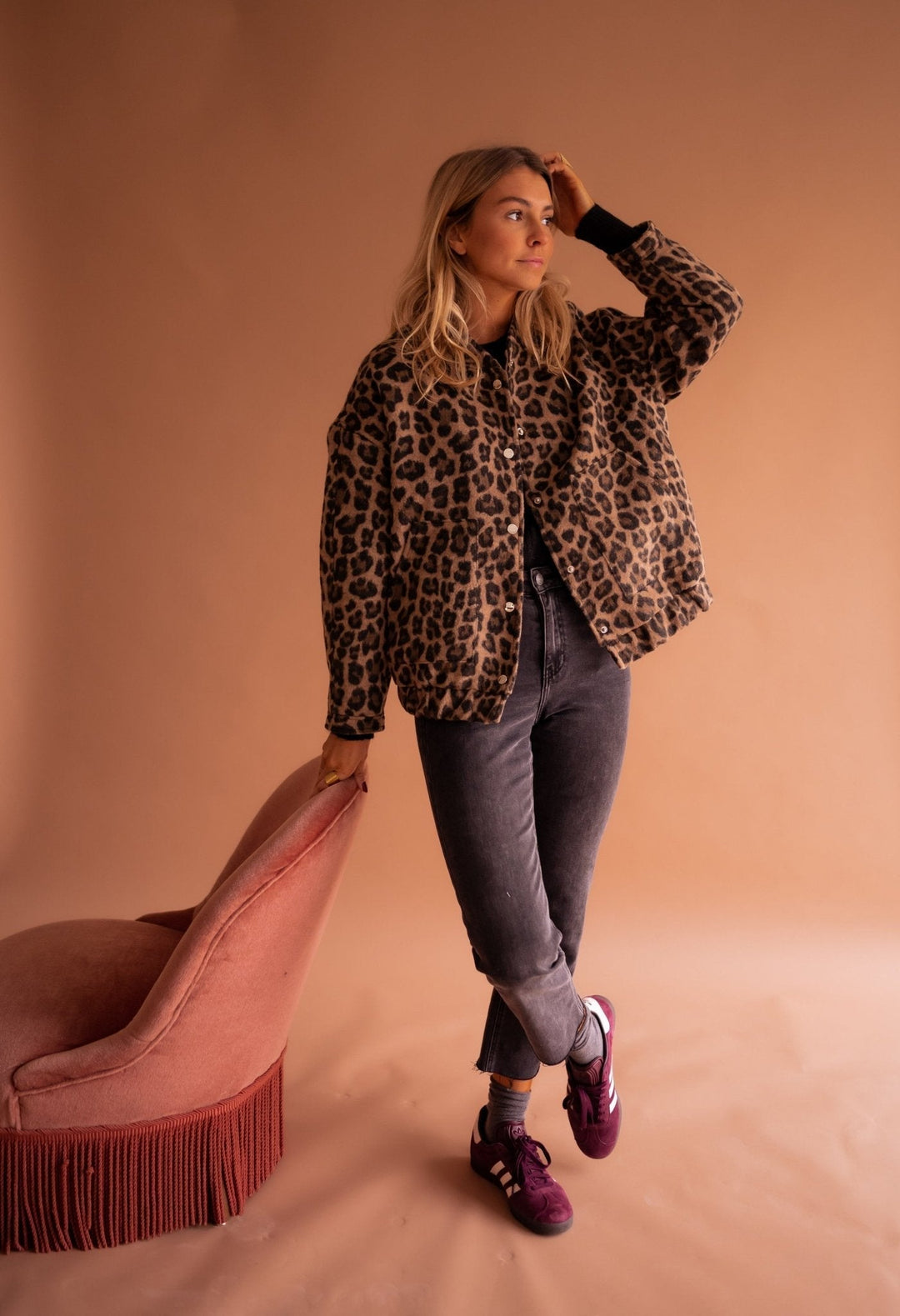 Emmaline | Bomberjacke mit Leopardenmuster für Damen