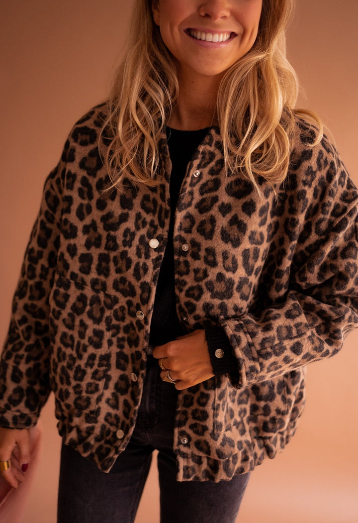 Emmaline | Bomberjacke mit Leopardenmuster für Damen