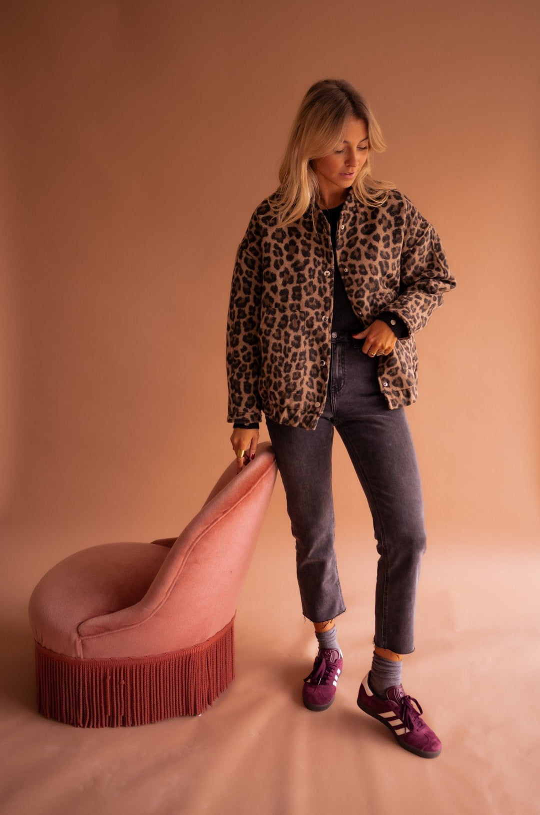 Emmaline | Bomberjacke mit Leopardenmuster für Damen