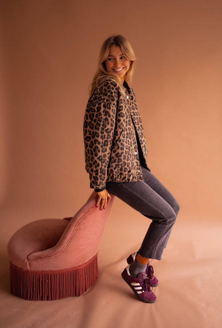 Emmaline | Bomberjacke mit Leopardenmuster für Damen