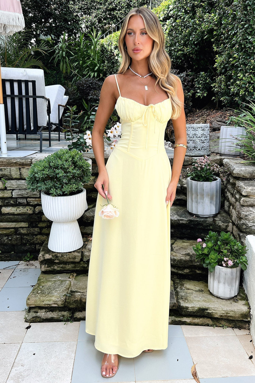 Valentina | Damen-Maxikleid mit Spaghettiträgern und Herzausschnitt für Hochzeitsgäste