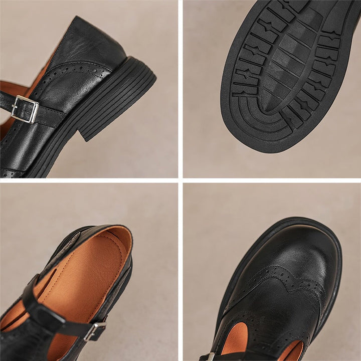 Clara – Mary-Jane-Schuhe mit Lochmuster und Blockabsatz