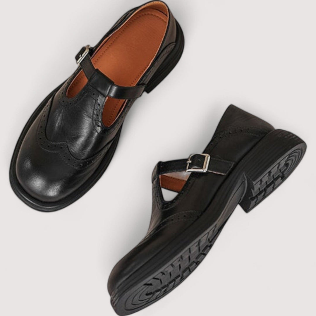 Edeltraud - Elegante Spangen-Halbschuhe