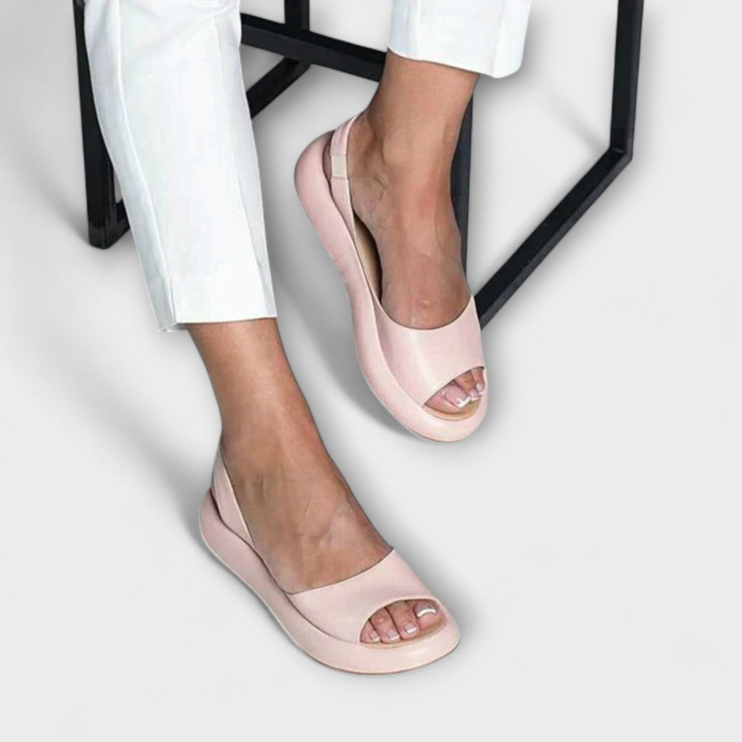 Edeltrud - Rosé Blockabsatz-Sandalen