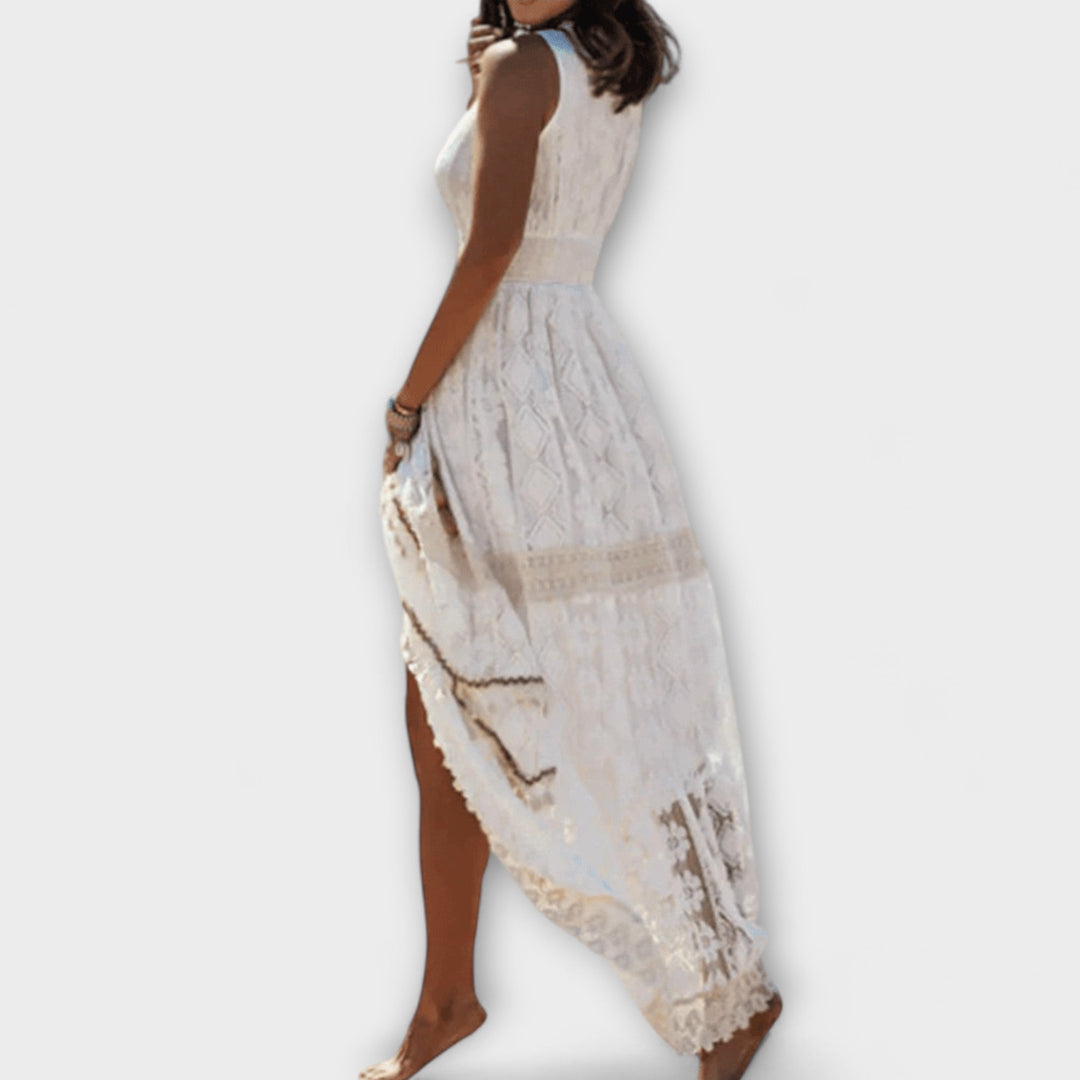 Paige - Cremefarbenes Kleid im Boho-Stil