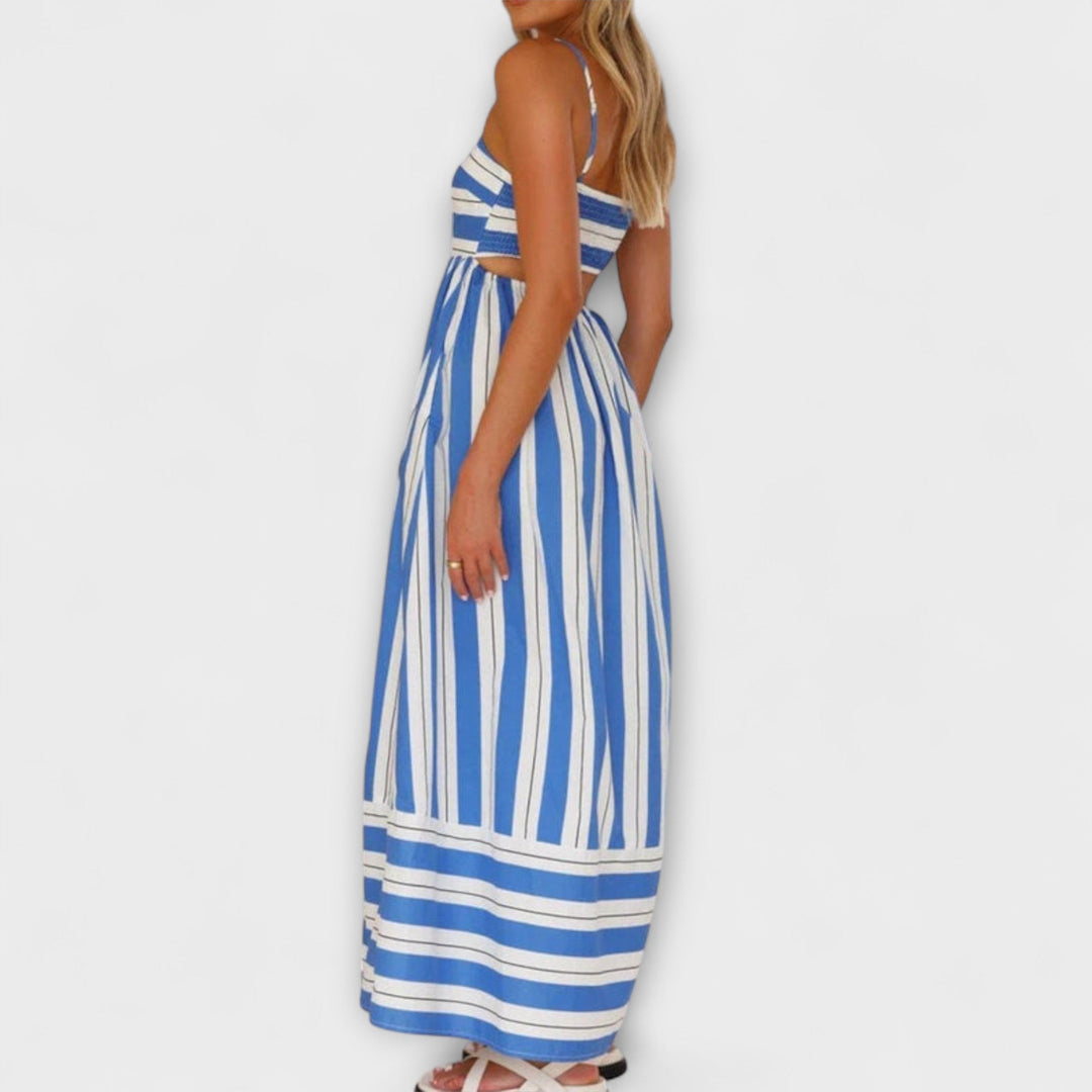 Svea - Rosa gestreiftes Maxikleid