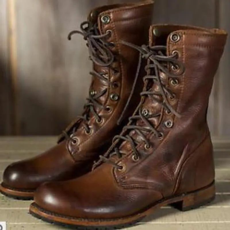 Nairobi | Schnürstiefeletten aus Leder mit Umschlagkragen für Damen