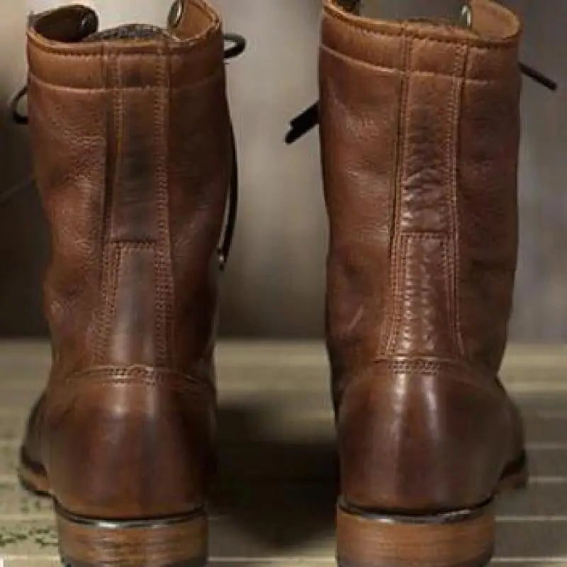 Nairobi | Schnürstiefeletten aus Leder mit Umschlagkragen für Damen