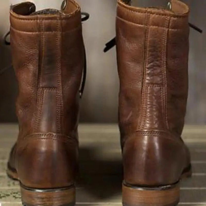 Nairobi | Schnürstiefeletten aus Leder mit Umschlagkragen für Damen