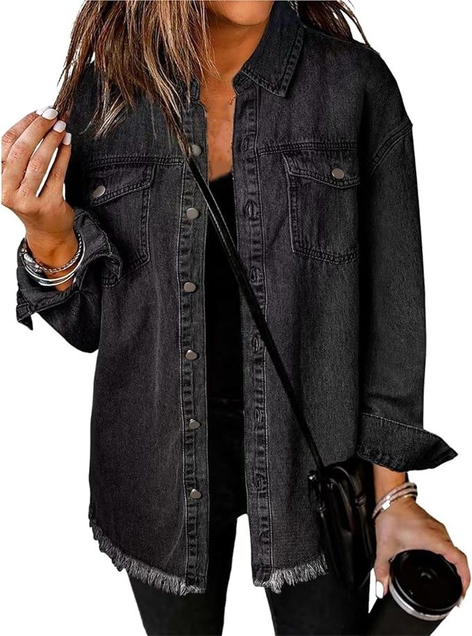 Natania | Oversized-Jeansjacke mit Knopfleiste für Damen