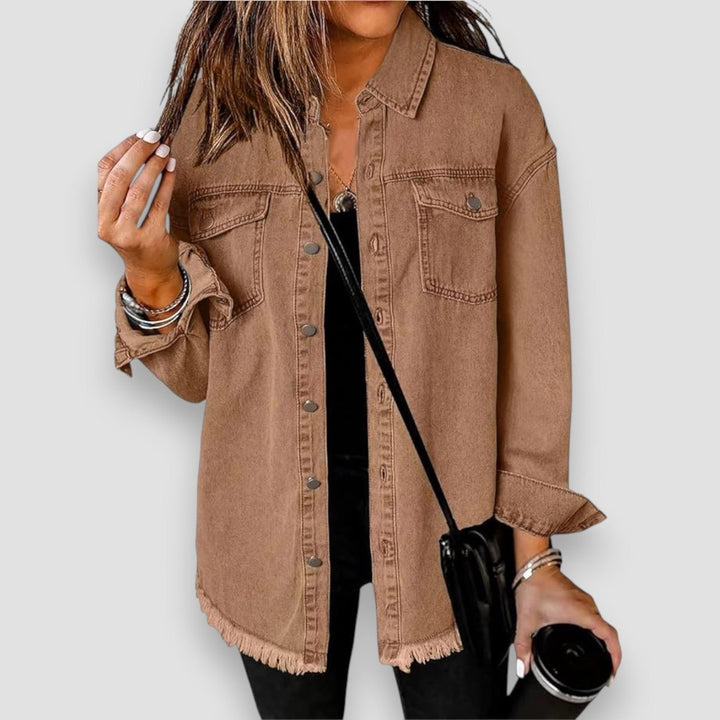 Natania | Oversized-Jeansjacke mit Knopfleiste für Damen