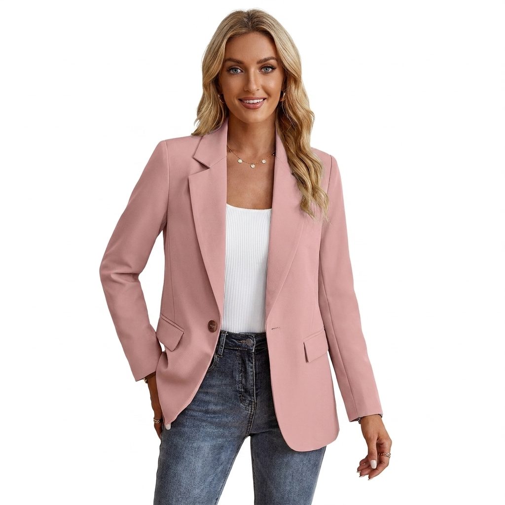 Oriane | Einreihiger Blazer mit Reverskragen und Goldknopf für Damen