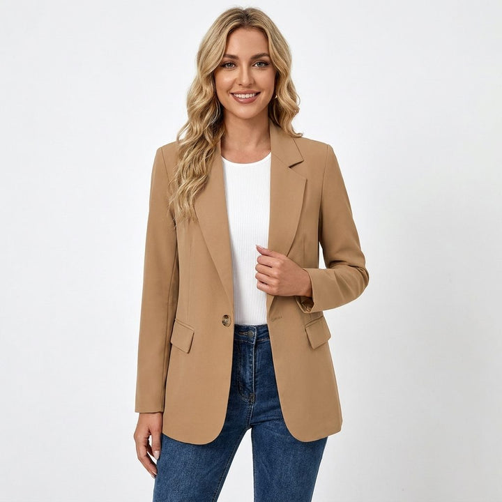 Oriane | Einreihiger Blazer mit Reverskragen und Goldknopf für Damen