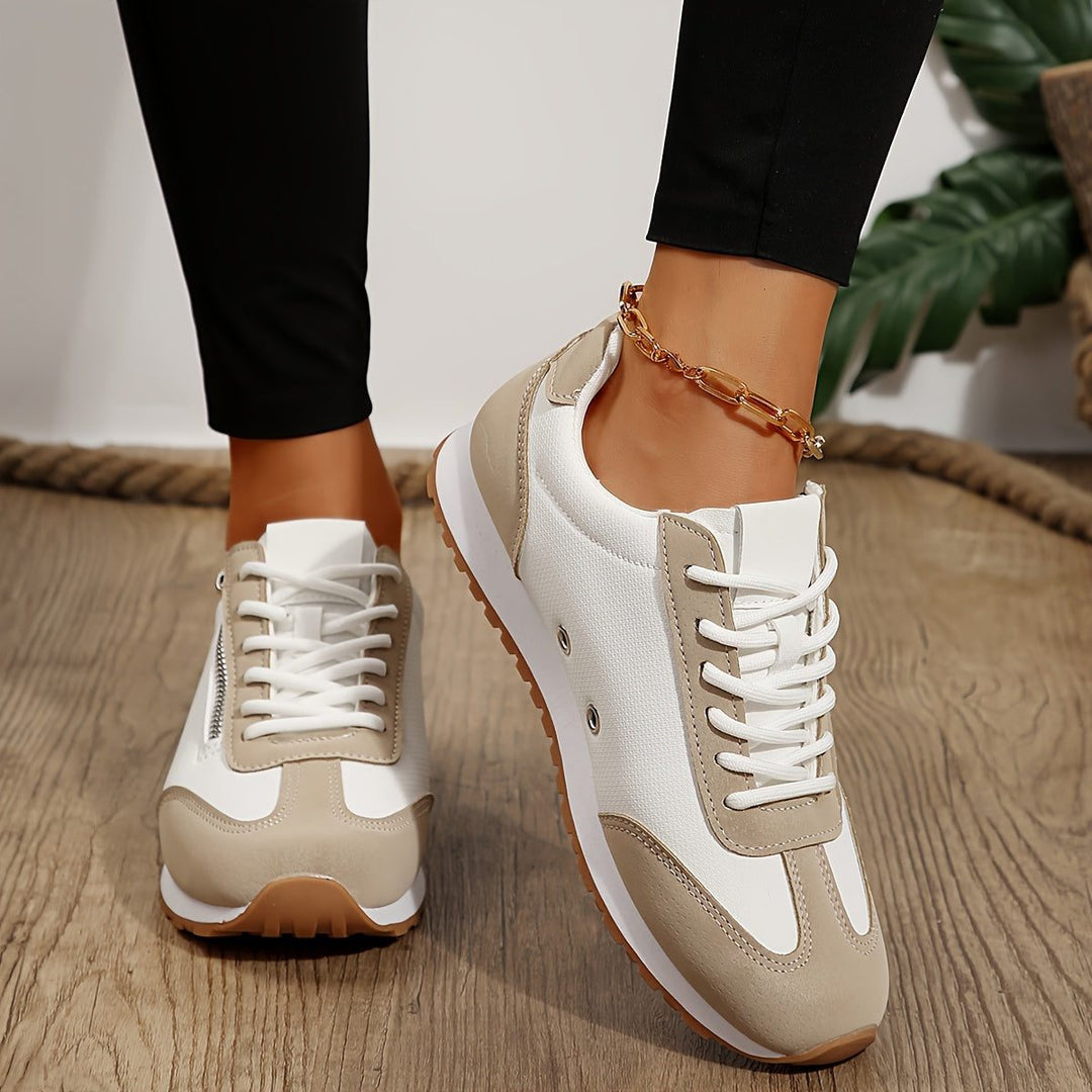Padma | Zweifarbige Retro-Plateau-Sneakers mit Schnürung für Damen