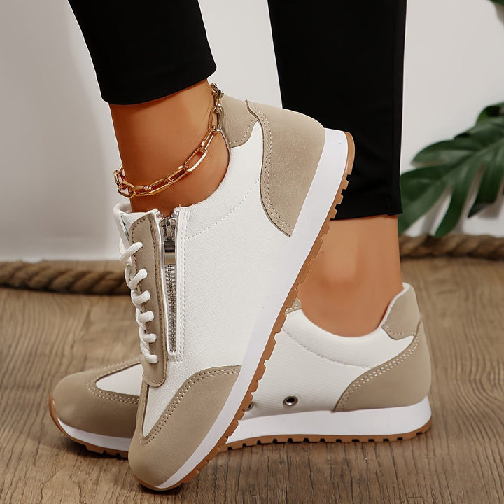 Padma | Zweifarbige Retro-Plateau-Sneakers mit Schnürung für Damen