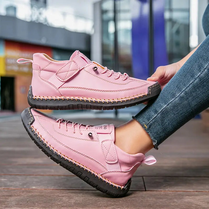 Alceste | Canvas-Sneakers mit Schnürung und Ziernähten für Damen