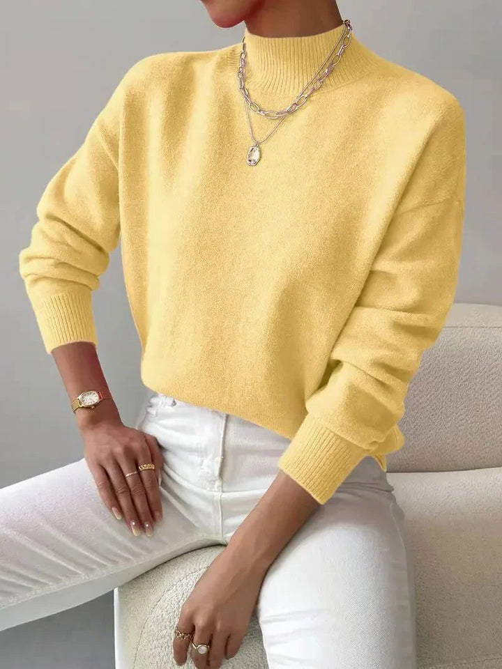 Greta | Rippstrickpullover mit Rollkragen und schmaler Passform für Damen