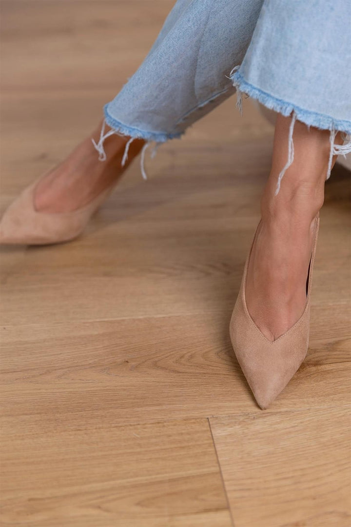 Marlena - Slingback-Pumps in Nude mit einem feinen Absatz
