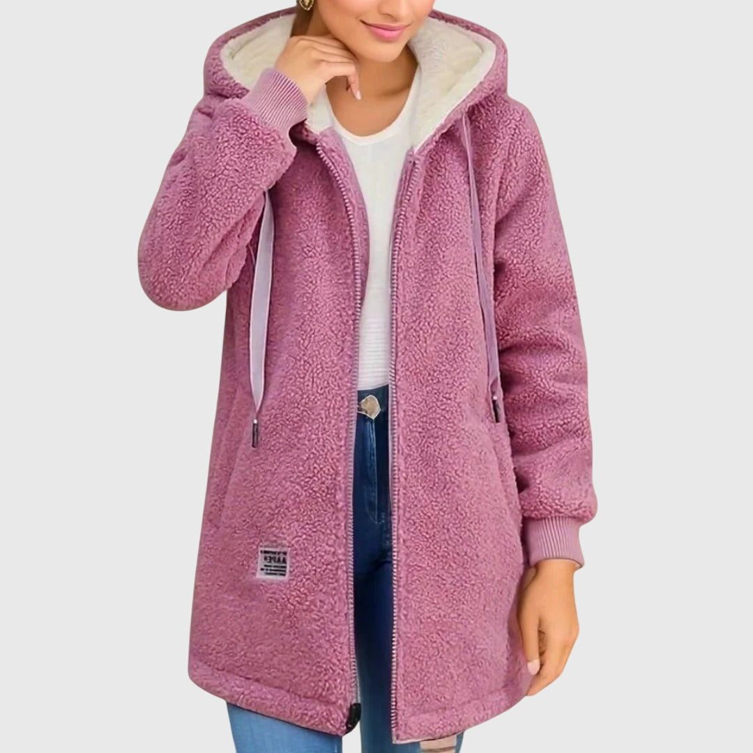 Sophie | Fleecejacke mit Kapuze und Sherpa-Futter für Damen
