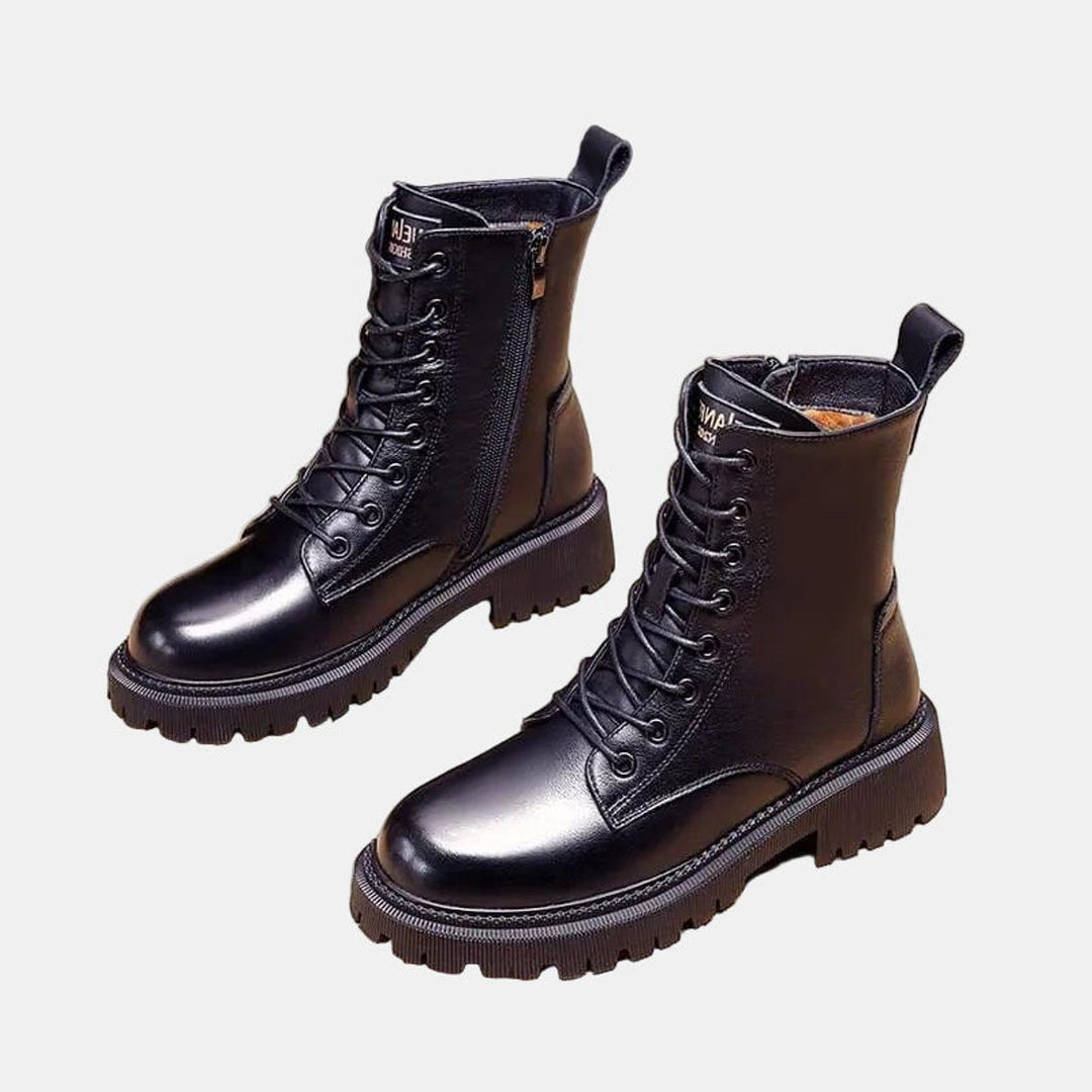 Undine | Gefütterte Combat-Stiefeletten mit Schnürung für Damen