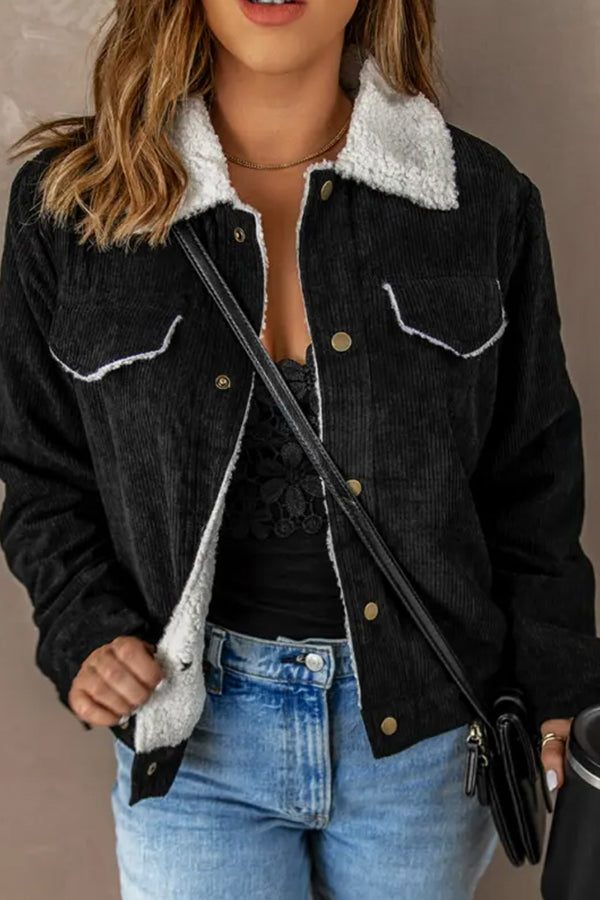 Xanthe | Kurze Cordjacke mit Reverskragen für Damen